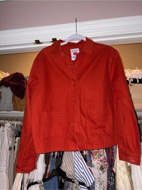 Wrangler Women's Bright Red Utility Button Jacket